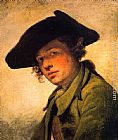 Jean Baptiste Greuze Famous Paintings - A Young Man in a Hat